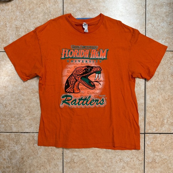 Reclaimed Vintage Other - Florida A&M Rattlers University Orange‎ T-Shirt Mens Adult XL